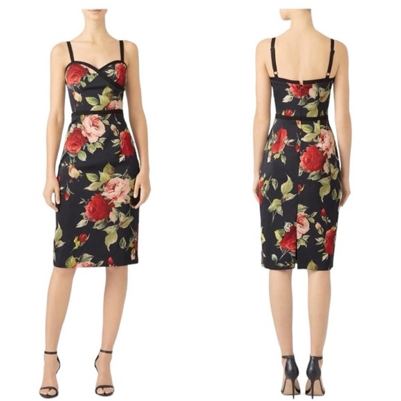 Black Halo Dresses & Skirts - Black Halo, Black Floral Dress, Size: 6
